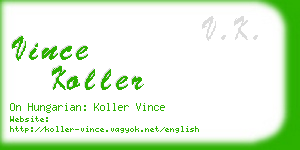 vince koller business card